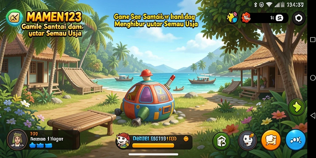 Tampilan gameplay MAMEN123 yang ceria dan menghibur.