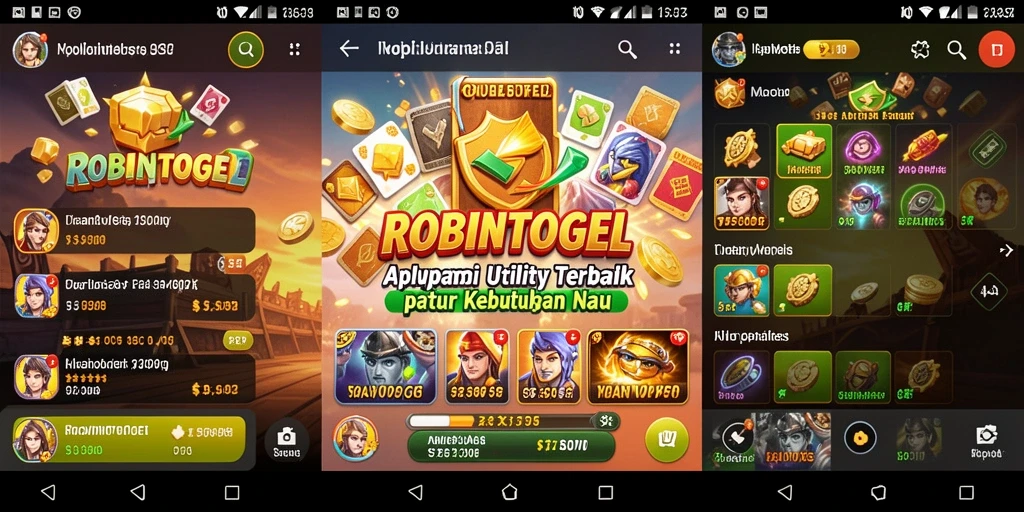 Tampilan antarmuka pengguna ROBINTOGEL yang ramah dan intuitif.