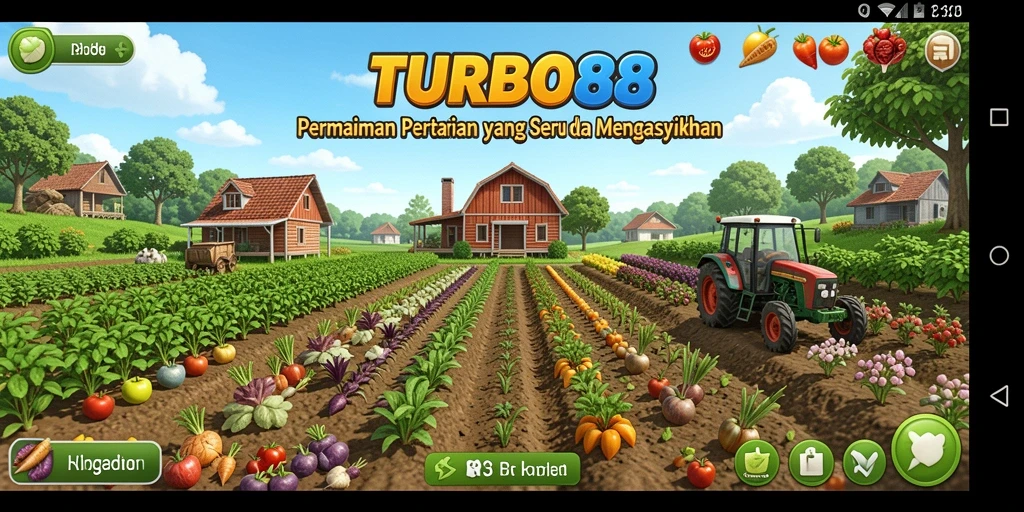 Tampilan menarik dari gameplay pertanian di TURBO88.