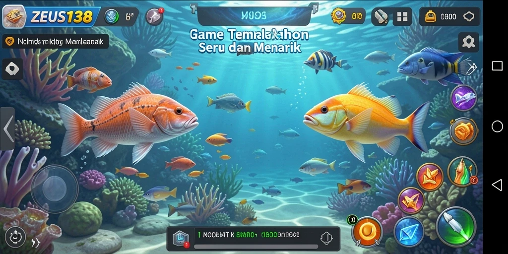 Tampilan gameplay menembak ikan yang menarik dan seru.